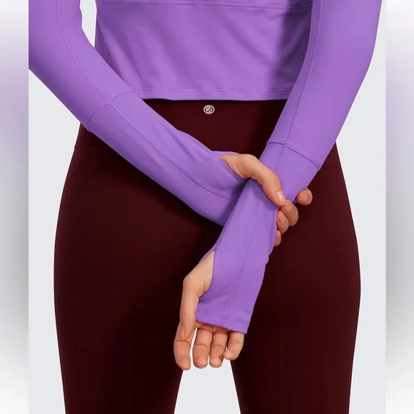 NWT CRZ YOGA Long Sleeve Workout Crop Top - Picture 6 of 14